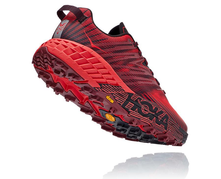 Hoka One One Speedgoat 4 Trailskor Herr - Röda - CHVLP-6931